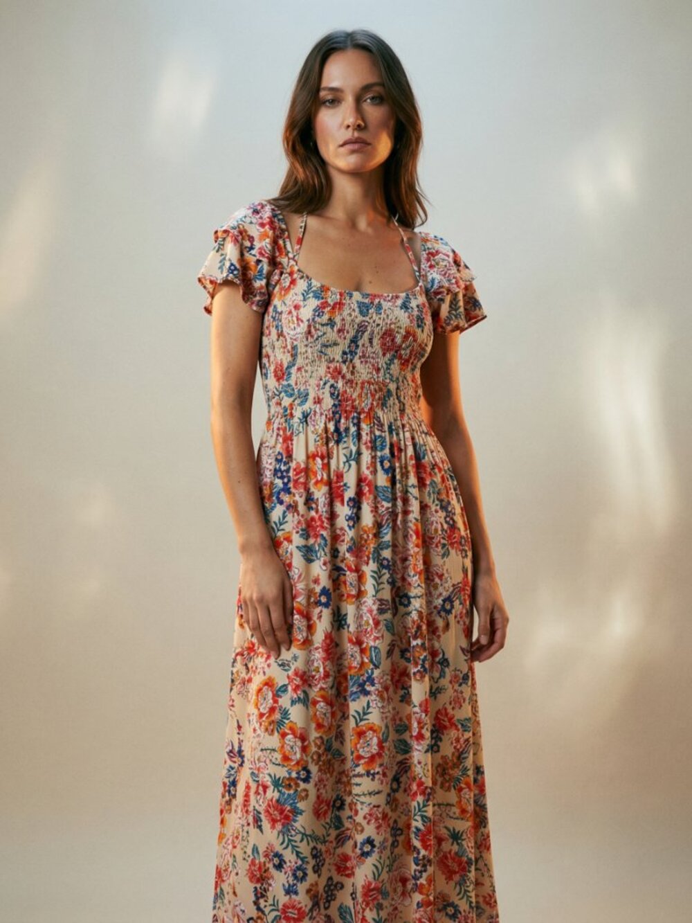 Patrons of Peace Multicolor Floral Midi Dress